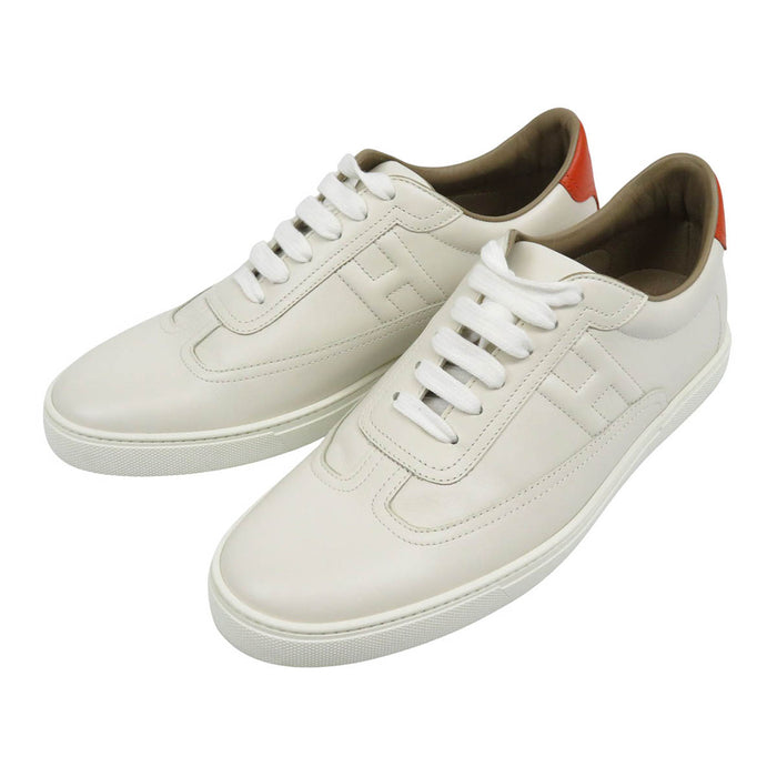 HERMES H Ash Logo Quicker Leather Sneakers