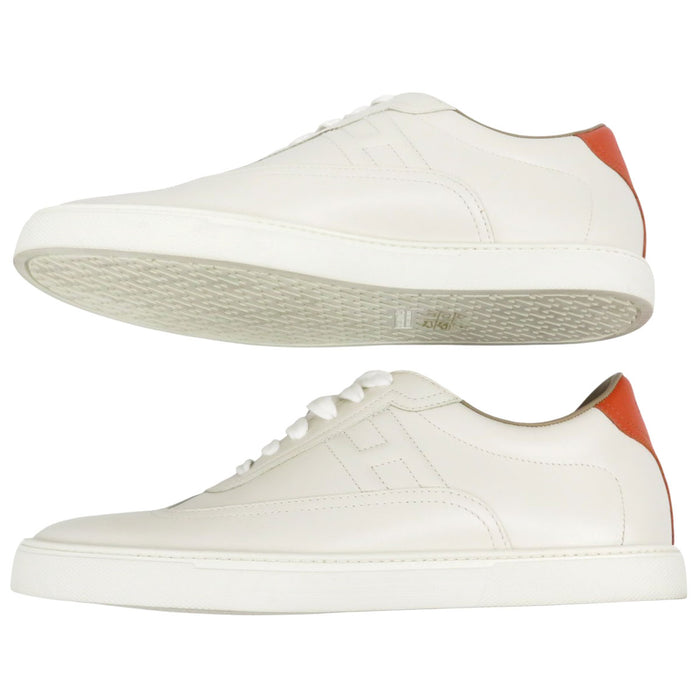 HERMES H Ash Logo Quicker Leather Sneakers