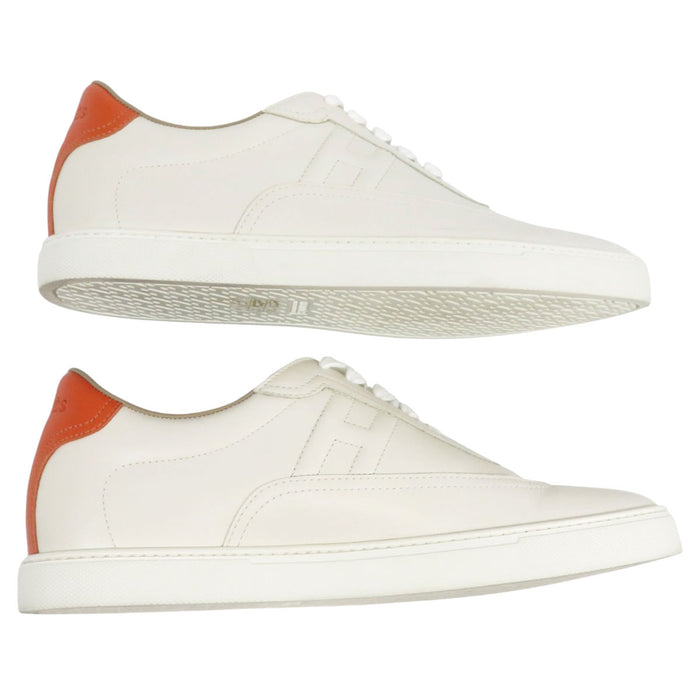 HERMES H Ash Logo Quicker Leather Sneakers