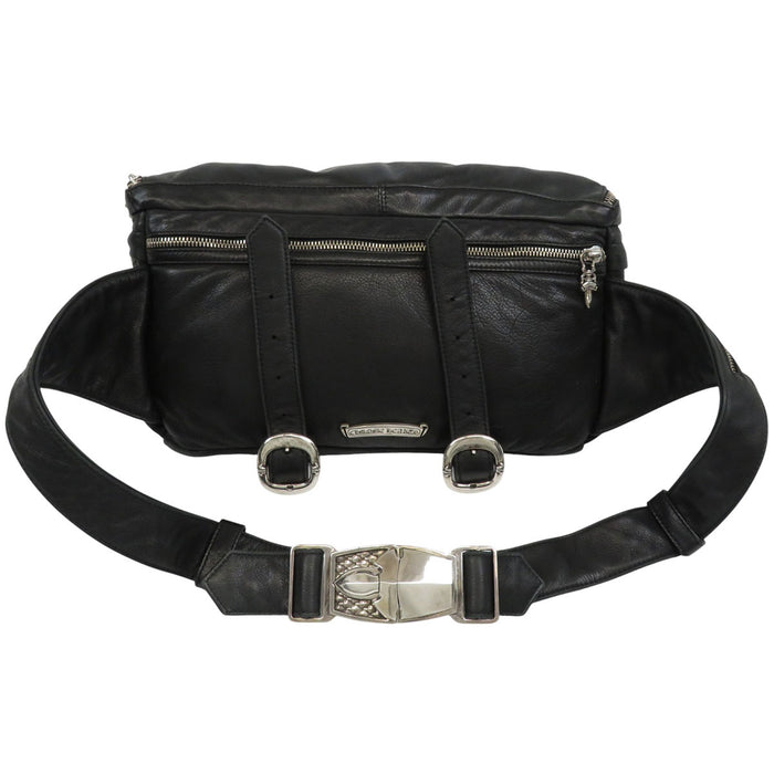 CHROME HEARTS CH Scroll Label Dagger Zip Sterling Silver Flea Knee Buckle 2WAY Backpack