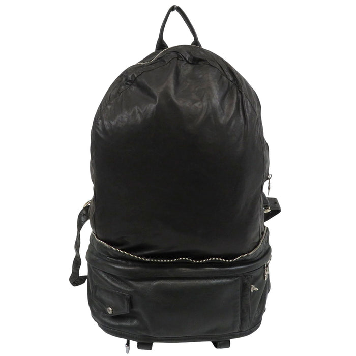 CHROME HEARTS CH Scroll Label Dagger Zip Sterling Silver Flea Knee Buckle 2WAY Backpack