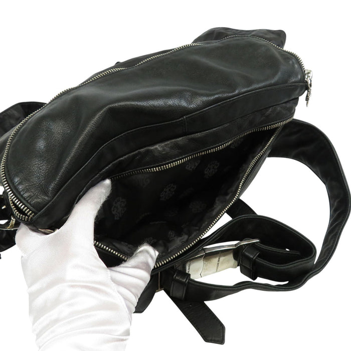 CHROME HEARTS CH Scroll Label Dagger Zip Sterling Silver Flea Knee Buckle 2WAY Backpack