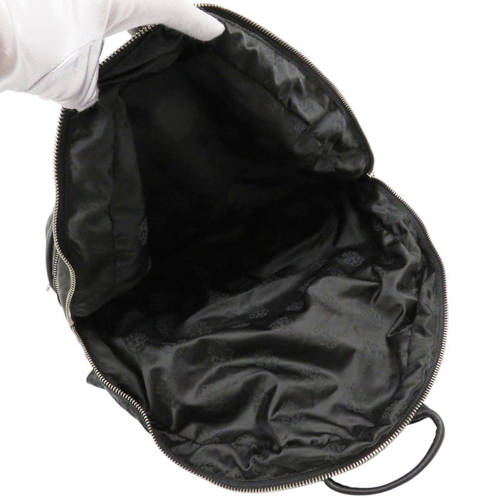 CHROME HEARTS CH Scroll Label Dagger Zip Sterling Silver Flea Knee Buckle 2WAY Backpack