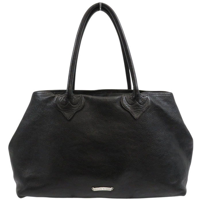 CHROME HEARTS 
3 Cemetery Cross CH CEM CRS Gargip Scroll Label Silver 
Cemetery Cross Double Snap Tote Bag