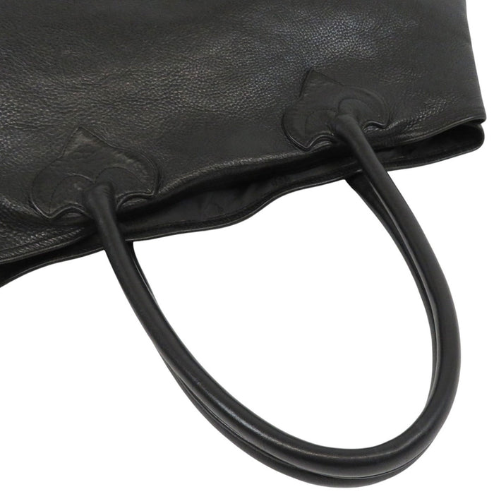 CHROME HEARTS 
3 Cemetery Cross CH CEM CRS Gargip Scroll Label Silver 
Cemetery Cross Double Snap Tote Bag