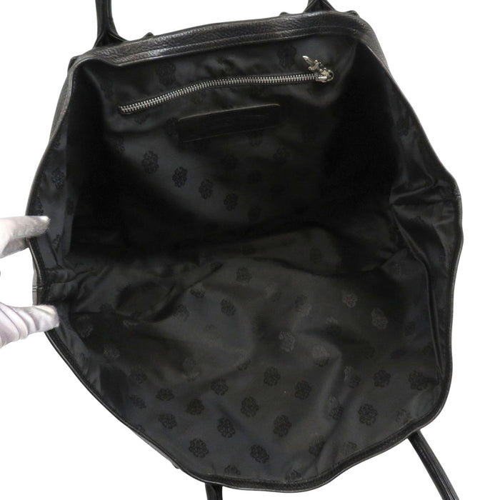 CHROME HEARTS 
3 Cemetery Cross CH CEM CRS Gargip Scroll Label Silver 
Cemetery Cross Double Snap Tote Bag