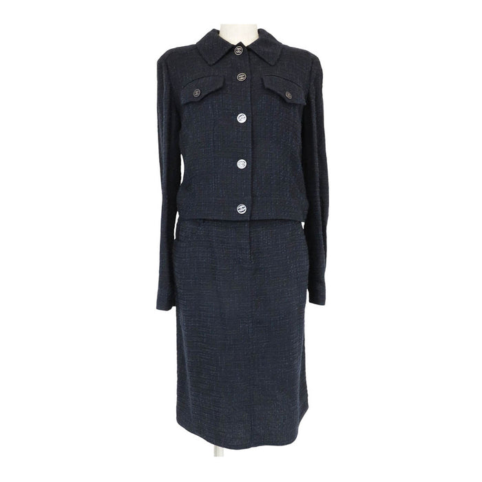 CHANEL 
COCO CC Coco Button Logo Plate 01P 
Coco Mark Tweed Setup