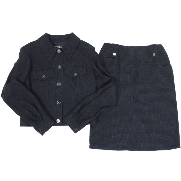 CHANEL 
COCO CC Coco Button Logo Plate 01P 
Coco Mark Tweed Setup