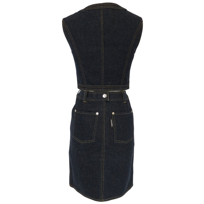 CHANEL 
COCO CC Coco Button Cotton 
Coco Mark Denim Vest Set Up