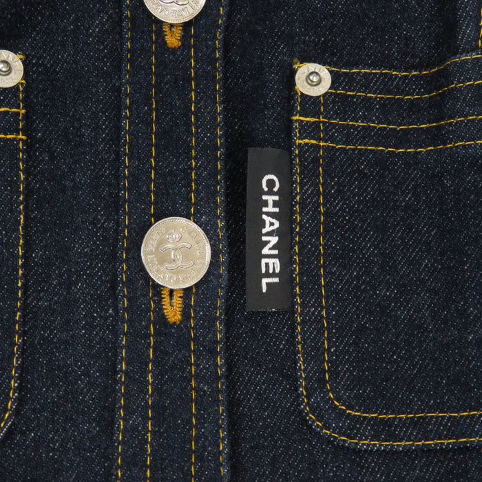 CHANEL 
COCO CC Coco Button Cotton 
Coco Mark Denim Vest Set Up