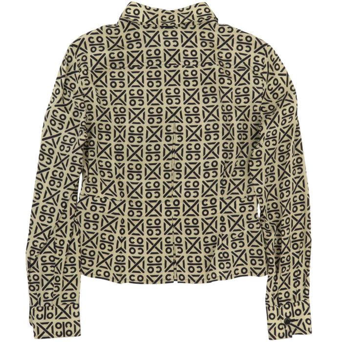 CHANEL 
CC 00A chiffon 
COCO all-over pattern silk blouse