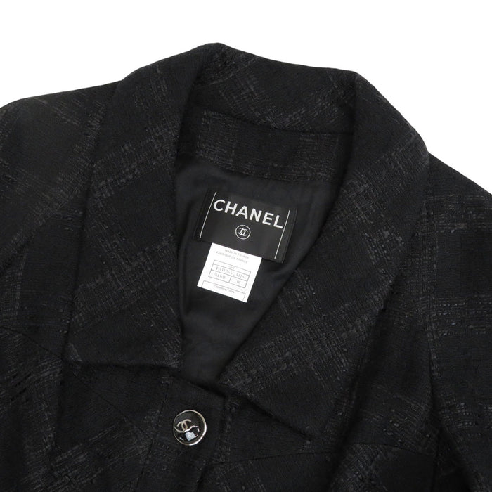 CHANEL 
COCO CC Coco Button 3/4 Sleeve 
Coco Mark Ribbon Tweed Jacket