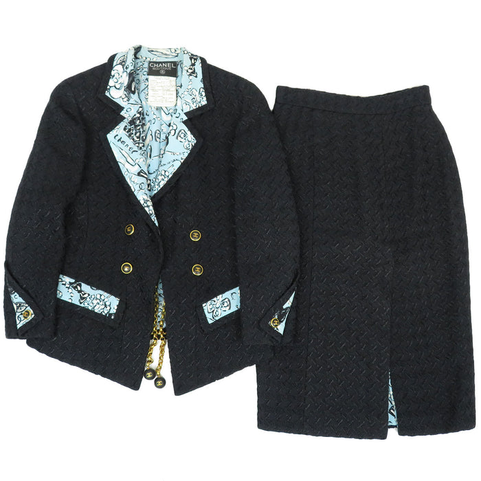 CHANEL 
93P COCO CC Coco Button Vintage 
Coco Mark Tweed Setup