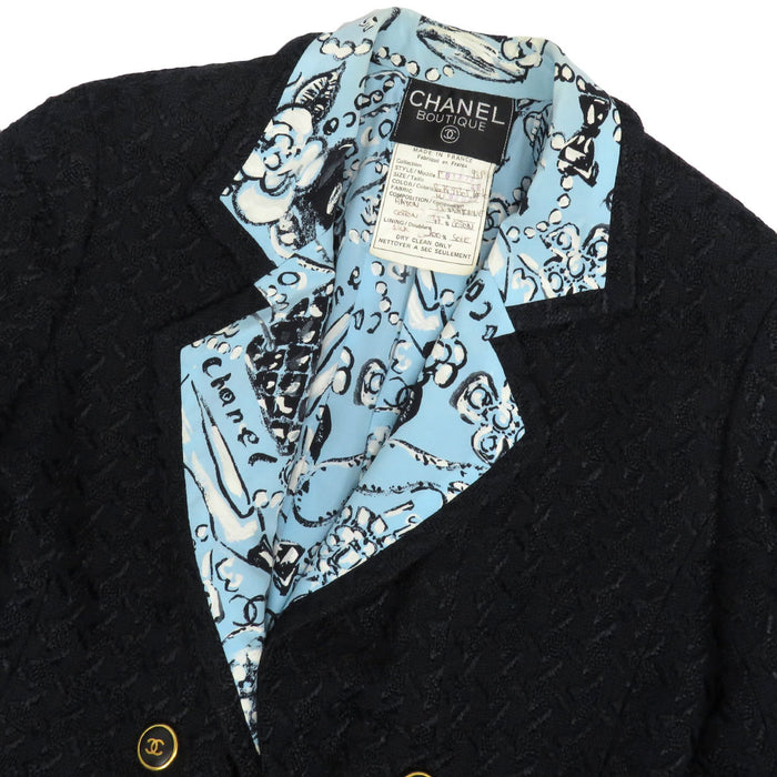 CHANEL 
93P COCO CC Coco Button Vintage 
Coco Mark Tweed Setup