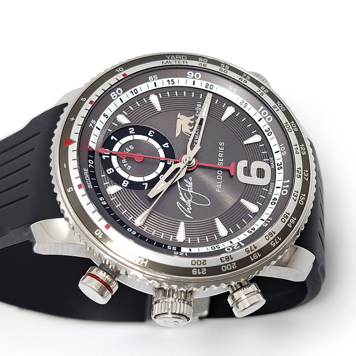 Jaermann & Stubi 
Nick Faldo Limited to 72 pieces worldwide 
With box and warranty card