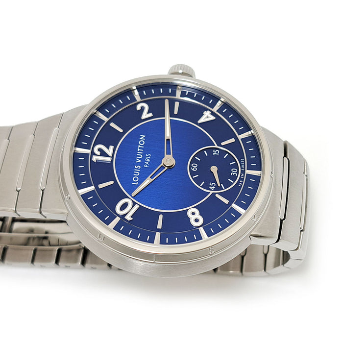 LOUIS VUITTON 
Tambour Automatico Acciaio Blu 
Con scatola e garanzia