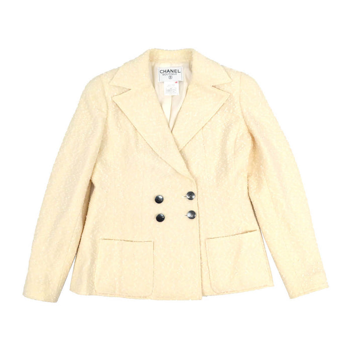 CHANEL 97C Vintage COCO CC Coco Button Coco Mark Tweed Double-Breasted Jacket