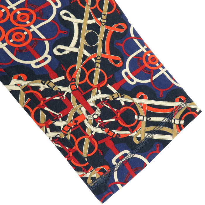 HERMES 
Three-quarter sleeve all-over pattern 
Boat neck cotton dress