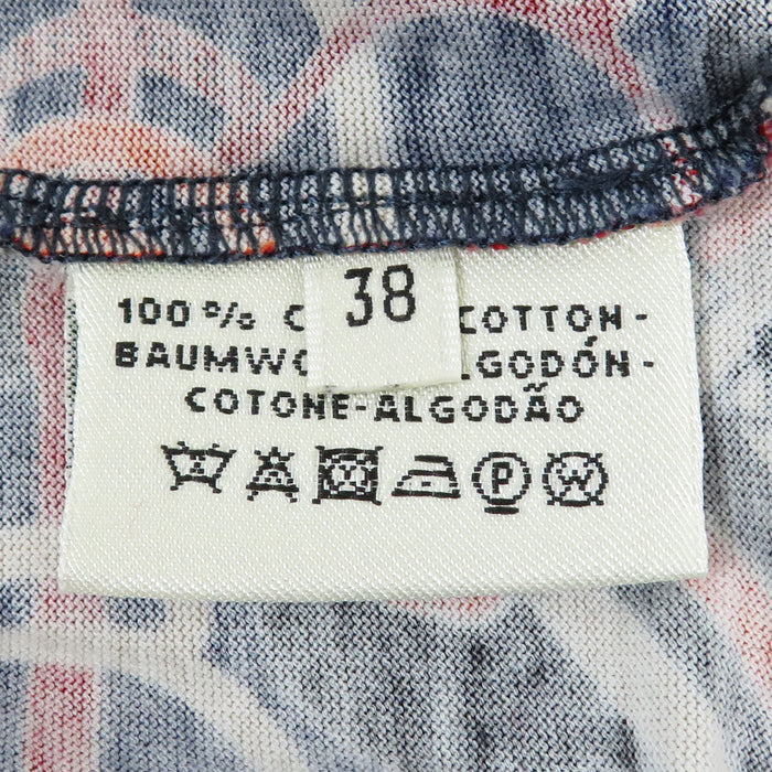 HERMES 
Three-quarter sleeve all-over pattern 
Boat neck cotton dress