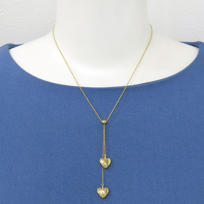 TIFFANY&Co. 
Double Drop Heart Necklace