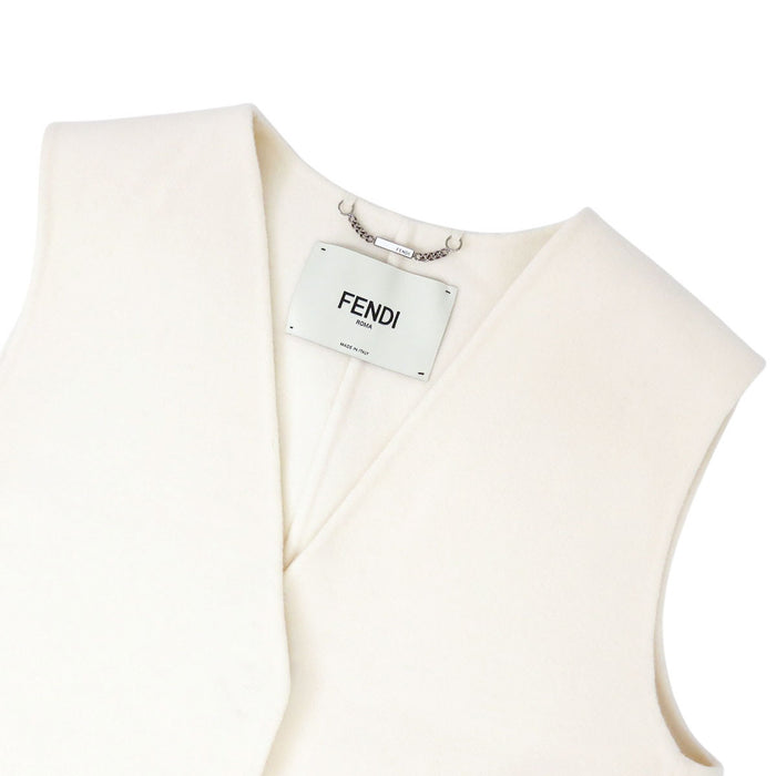 FENDI Wool FF Pattern Oxyfur Pocket Gilet