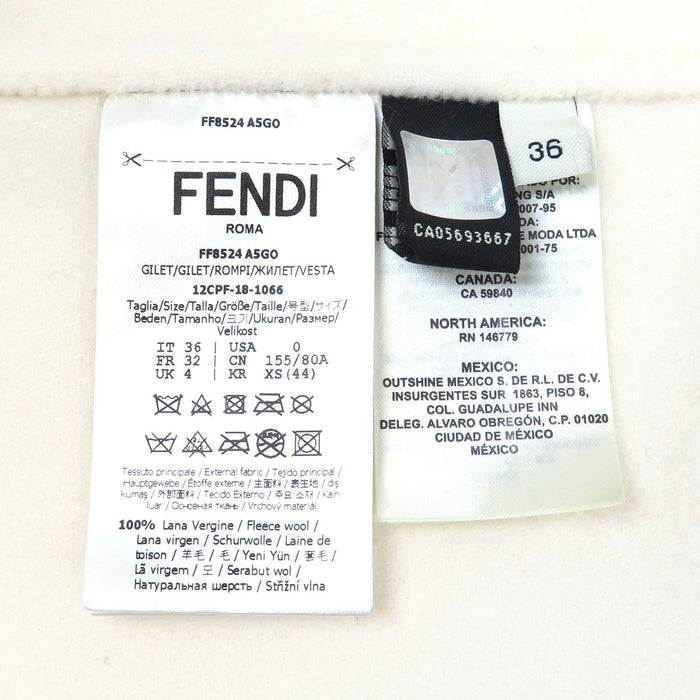 FENDI Wool FF Pattern Oxyfur Pocket Gilet