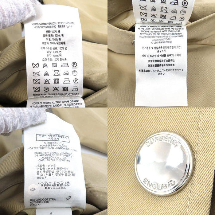 BURBERRY Cotton Check Color Trench Coat