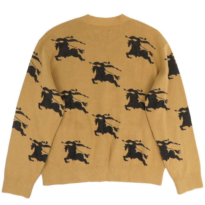 BURBERRY Logo Knit Cotton EKD Intarsia Knit Cardigan