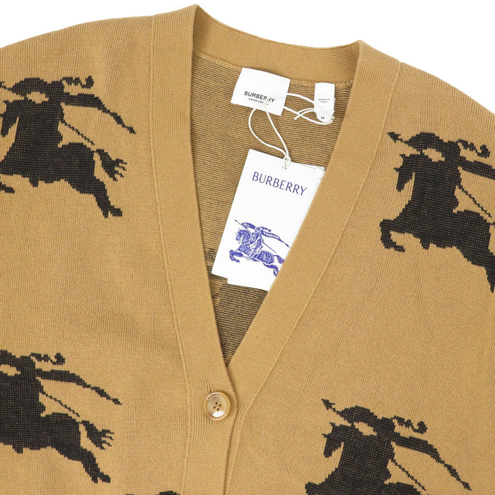 BURBERRY Logo Knit Cotton EKD Intarsia Knit Cardigan