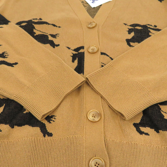 BURBERRY Logo Knit Cotton EKD Intarsia Knit Cardigan