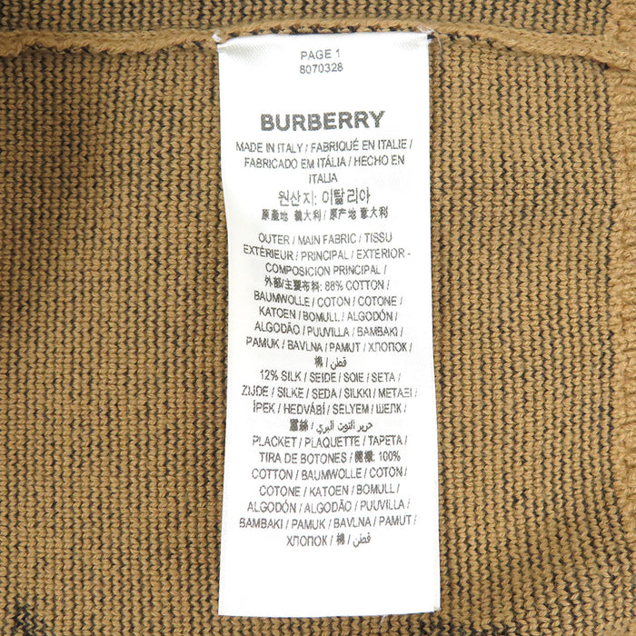 BURBERRY Logo Knit Cotton EKD Intarsia Knit Cardigan