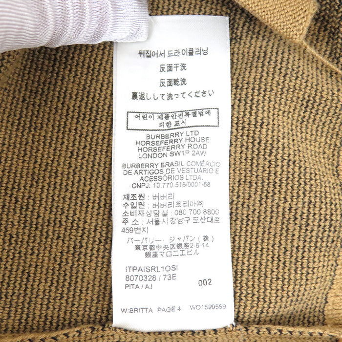 BURBERRY Logo Knit Cotton EKD Intarsia Knit Cardigan