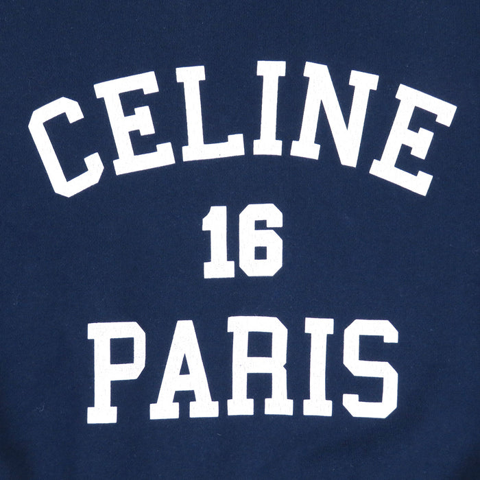 CELINE Crack Process Sweat Cotton Logo Print Trainer