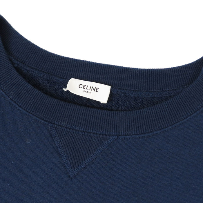 CELINE Crack Process Sweat Cotton Logo Print Trainer