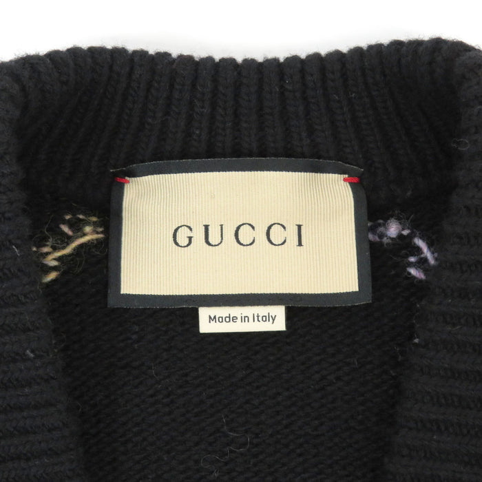GUCCI  
All-over pattern knit wool  
GG jacquard multicolor cardigan