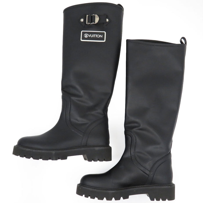 LOUIS VUITTON LV Rubber Leather Territory Line Long Boots