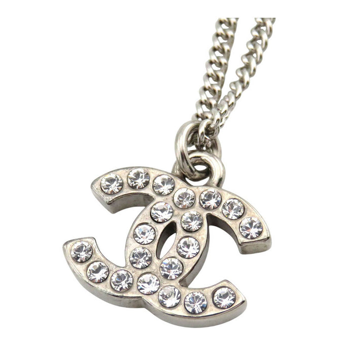 CHANEL 
COCO CC ロゴ C11V シルバーカラーメタル 
ココマーク ラインストーン ネックレス