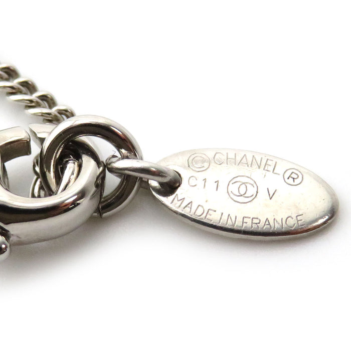 CHANEL 
COCO CC ロゴ C11V シルバーカラーメタル 
ココマーク ラインストーン ネックレス