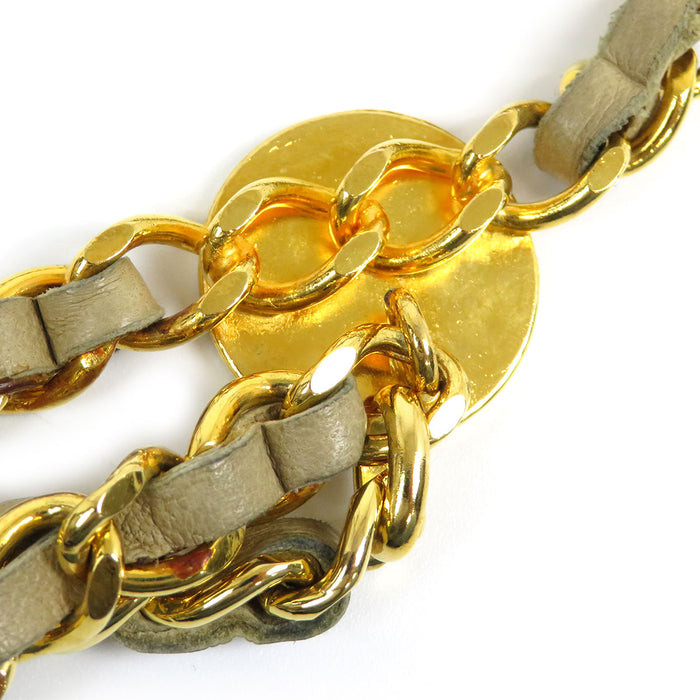 CHANEL 
COCO CC ロゴ 3連 ゴールドカラーメタル 1984 
ココマーク ヴィンテージ チェーンベルト