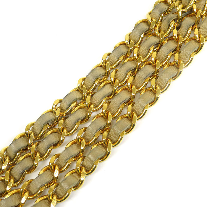 CHANEL 
COCO CC ロゴ 3連 ゴールドカラーメタル 1984 
ココマーク ヴィンテージ チェーンベルト