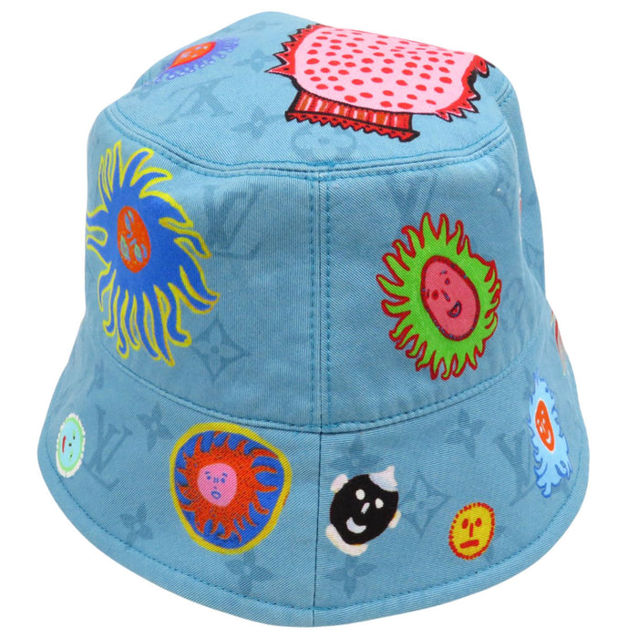 LOUIS VUITTON 
Yayoi Kusama Logo Embroidery 
LV×YK Reversible Bucket Hat 
Monogram