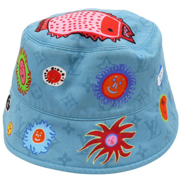 LOUIS VUITTON 
Yayoi Kusama Logo Embroidery 
LV×YK Reversible Bucket Hat 
Monogram