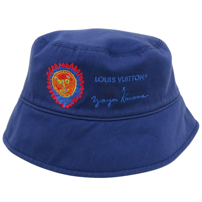LOUIS VUITTON 
Yayoi Kusama Logo Embroidery 
LV×YK Reversible Bucket Hat 
Monogram