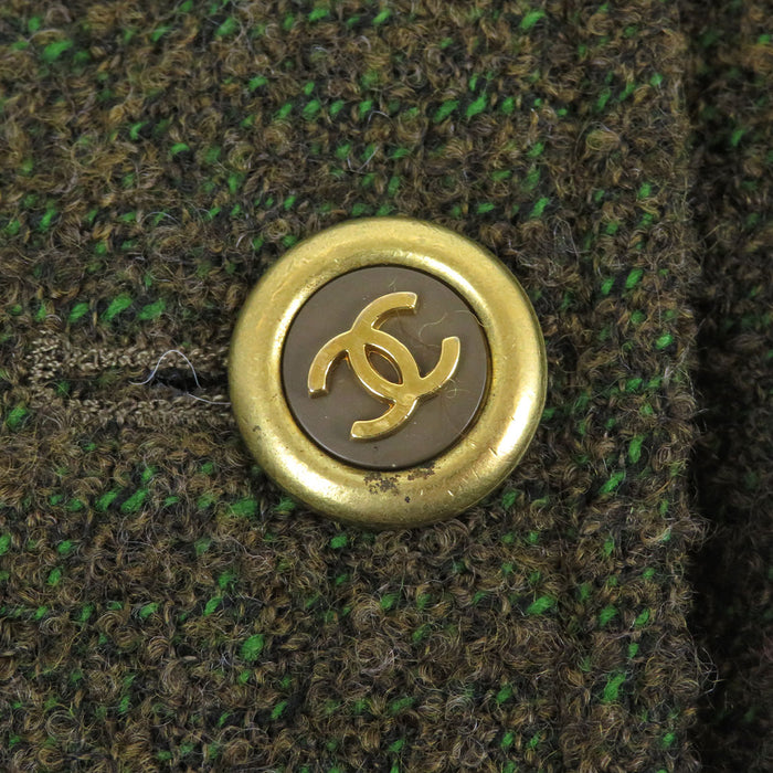CHANEL 
COCO CC ココボタン 94A アルパカ混 Vネック 
ココマーク ヴィンテージ ウール ジレ