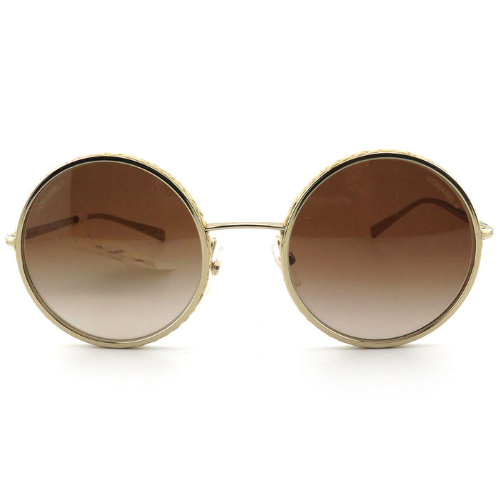 CHANEL 
COCO CC ストロー マトラッセ 
ココマーク ラウンド フレーム サングラス