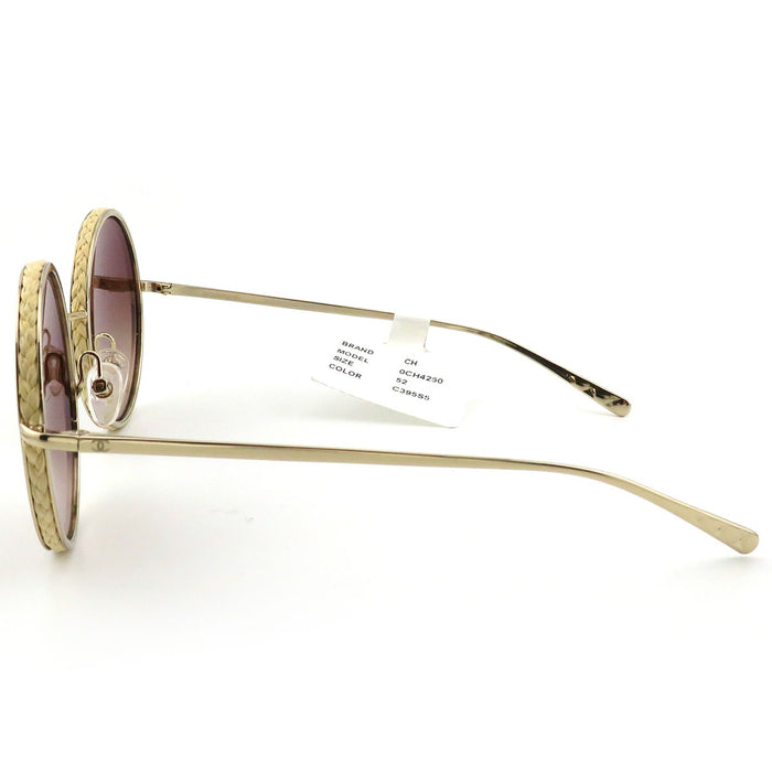 CHANEL 
COCO CC ストロー マトラッセ 
ココマーク ラウンド フレーム サングラス