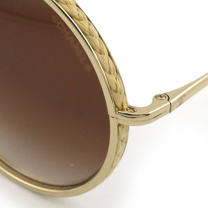 CHANEL 
COCO CC ストロー マトラッセ 
ココマーク ラウンド フレーム サングラス