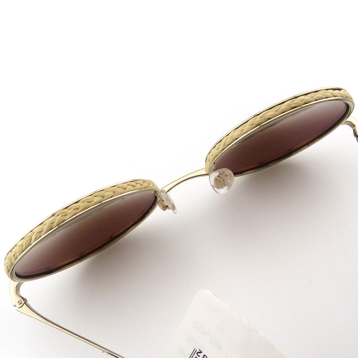 CHANEL 
COCO CC ストロー マトラッセ 
ココマーク ラウンド フレーム サングラス