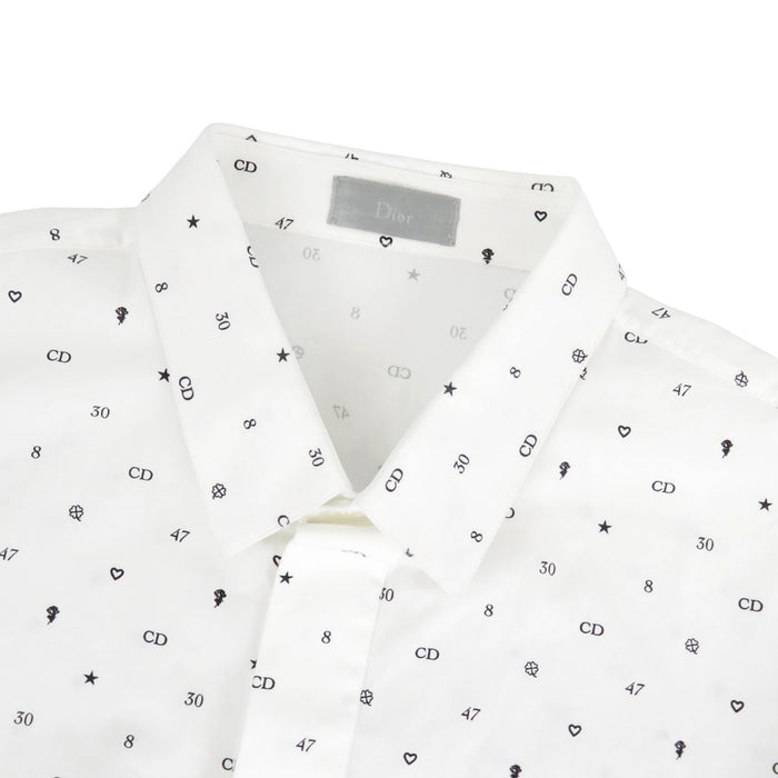 Dior 
CD スター ハート クローバー 
ロゴ 総柄 コットン シャツ 
ディオールオム