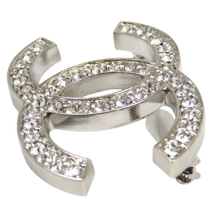 CHANEL 
COCO CC ロゴ 12C シルバーカラーメタル 
ココマーク ラインストーン ブローチ